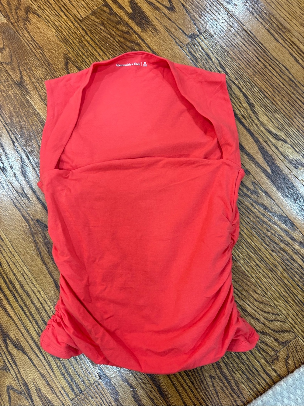 Abercrombie & Fitch Ava Top Women's Red Ruched Sleeveless Square Neck medium